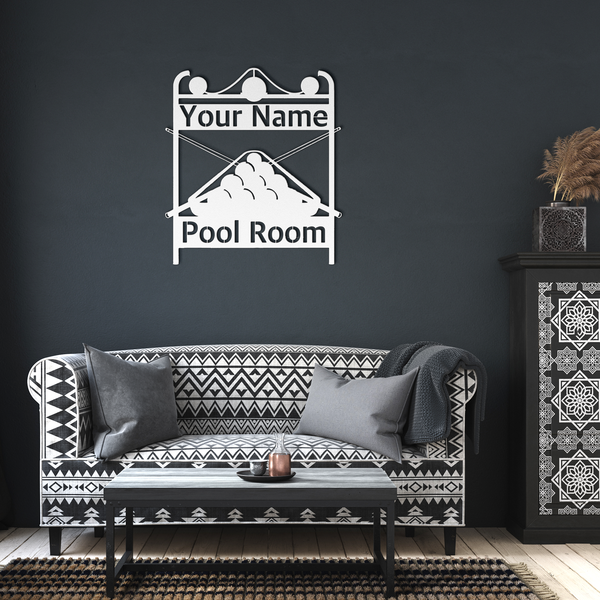 "Your Name" Pool Room, Metal Sign