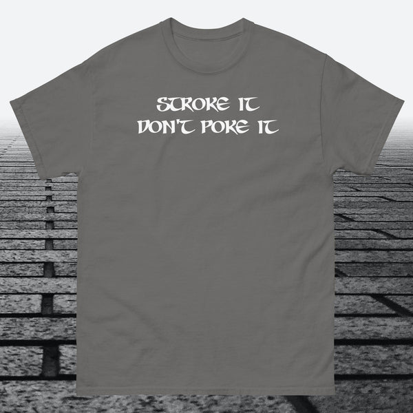 Stroke it Don't Poke it, with Logo on the back, Cotton t-shirt