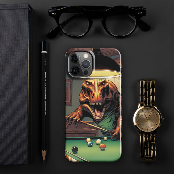 T-Rex Playing pool an a Pool Table, iPhone Case
