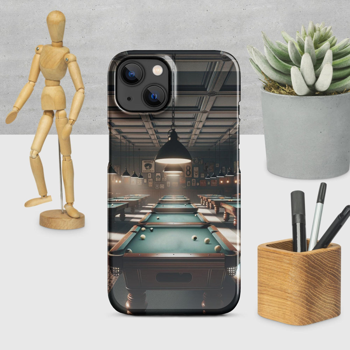 Billiards Classic Pool Hall with Tables, iPhone Case