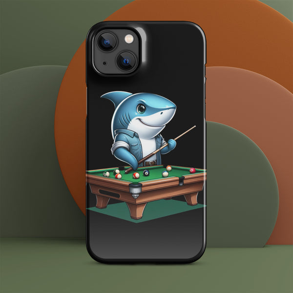 Shark Playing Pool, Pool Shark, iPhone Case