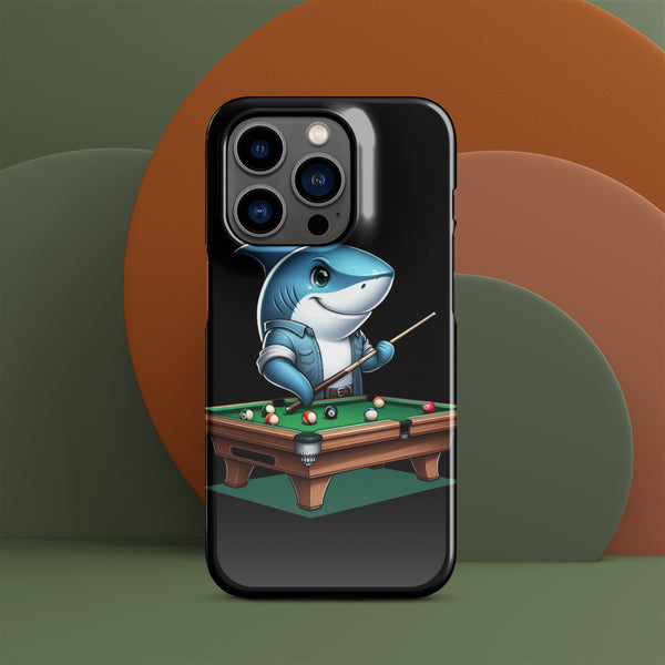 Shark Playing Pool, Pool Shark, iPhone Case