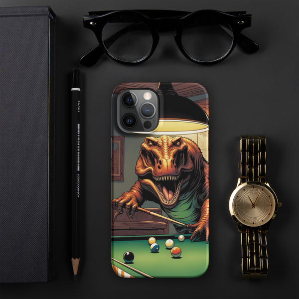 T-Rex Playing pool an a Pool Table, iPhone Case