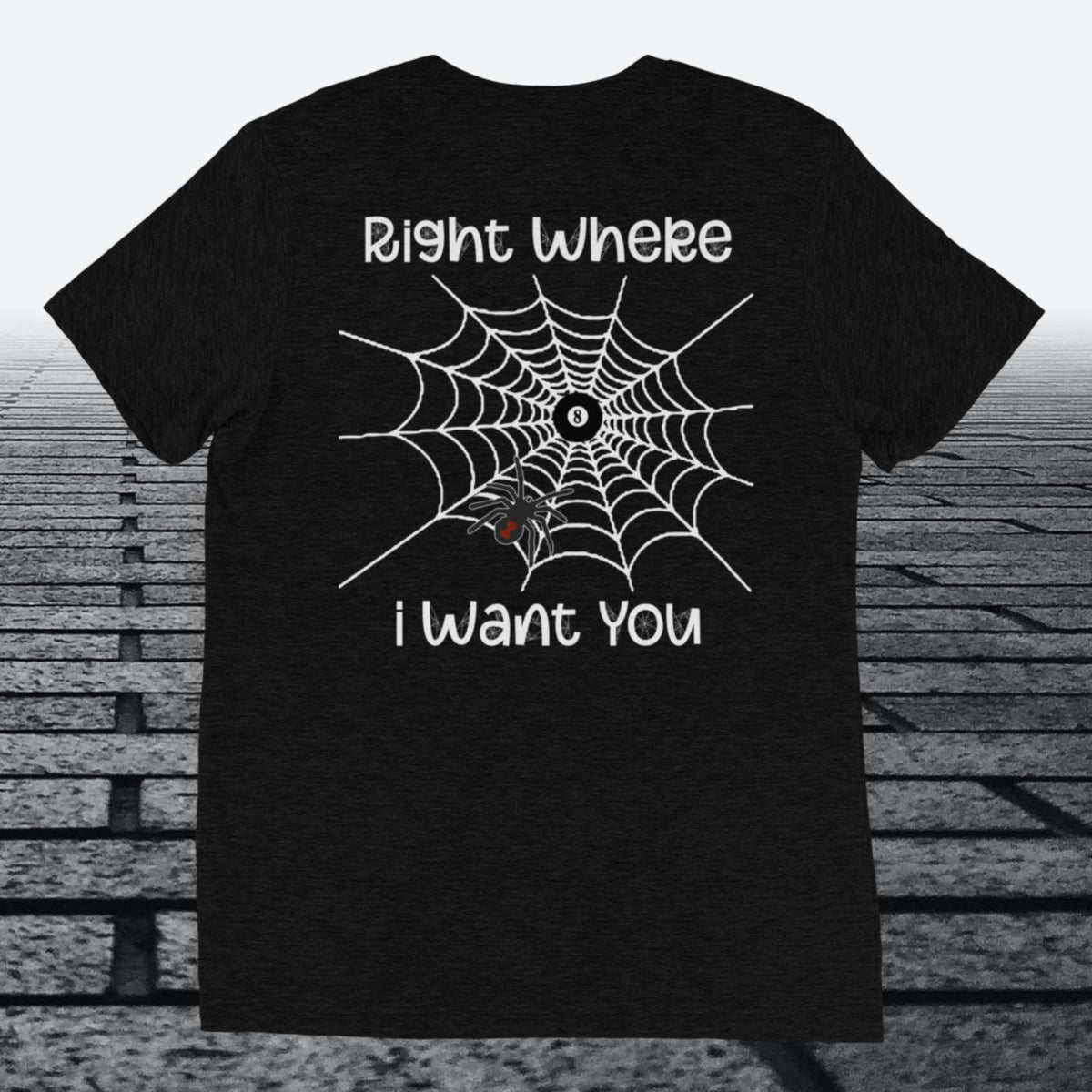 Right Where I Want You, logo on the front, Tri-blend t-shirt